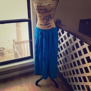 Silk Studio Blue 100% Silk Skirt Vintage